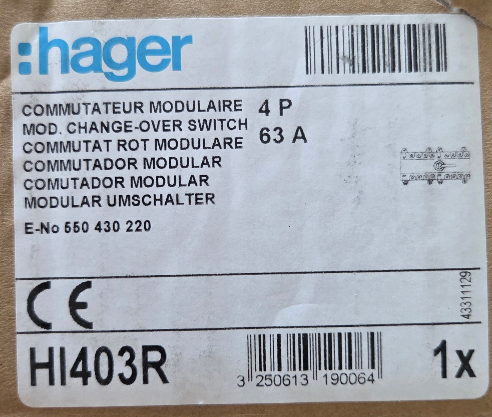 Hager HI403R Lasttrennschalter NEU OVP