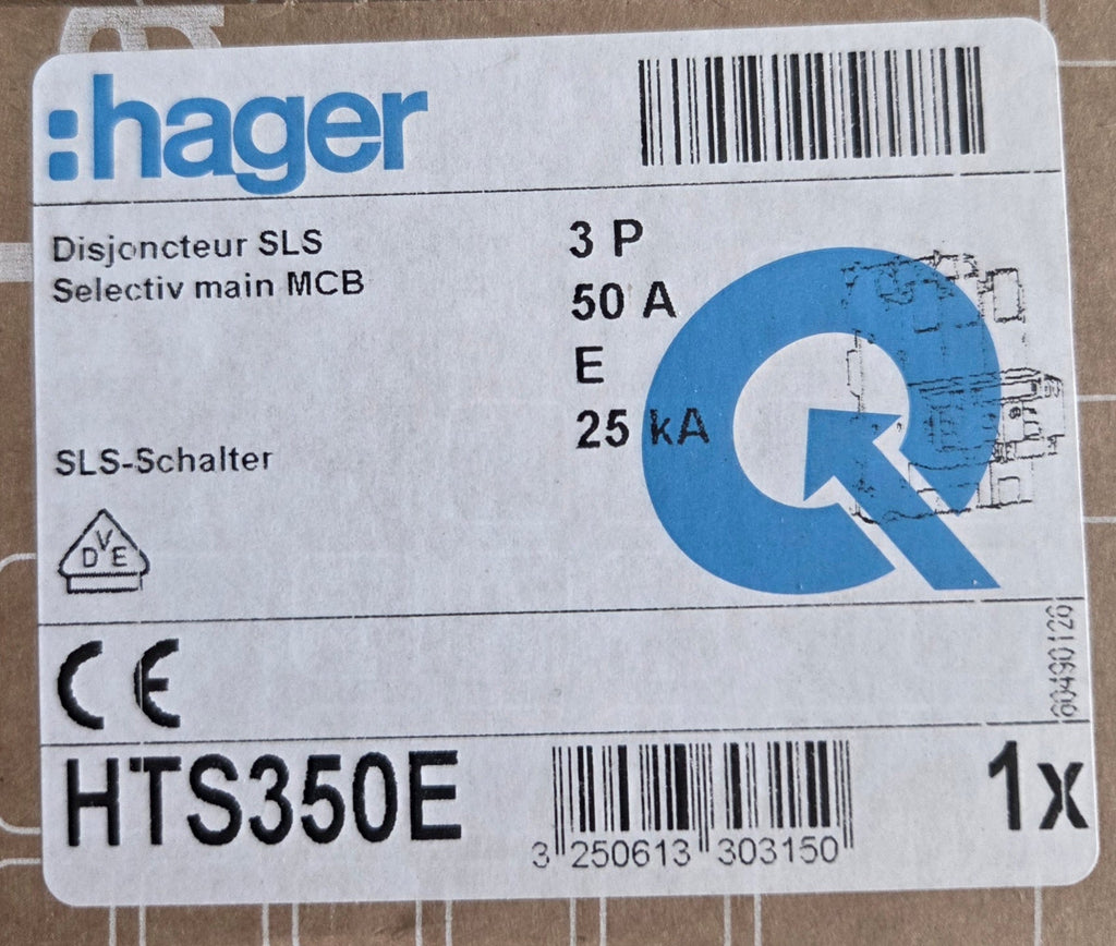 Hager SLS-Schalter HTS350E Sammelschiene. 50A NEU OVP