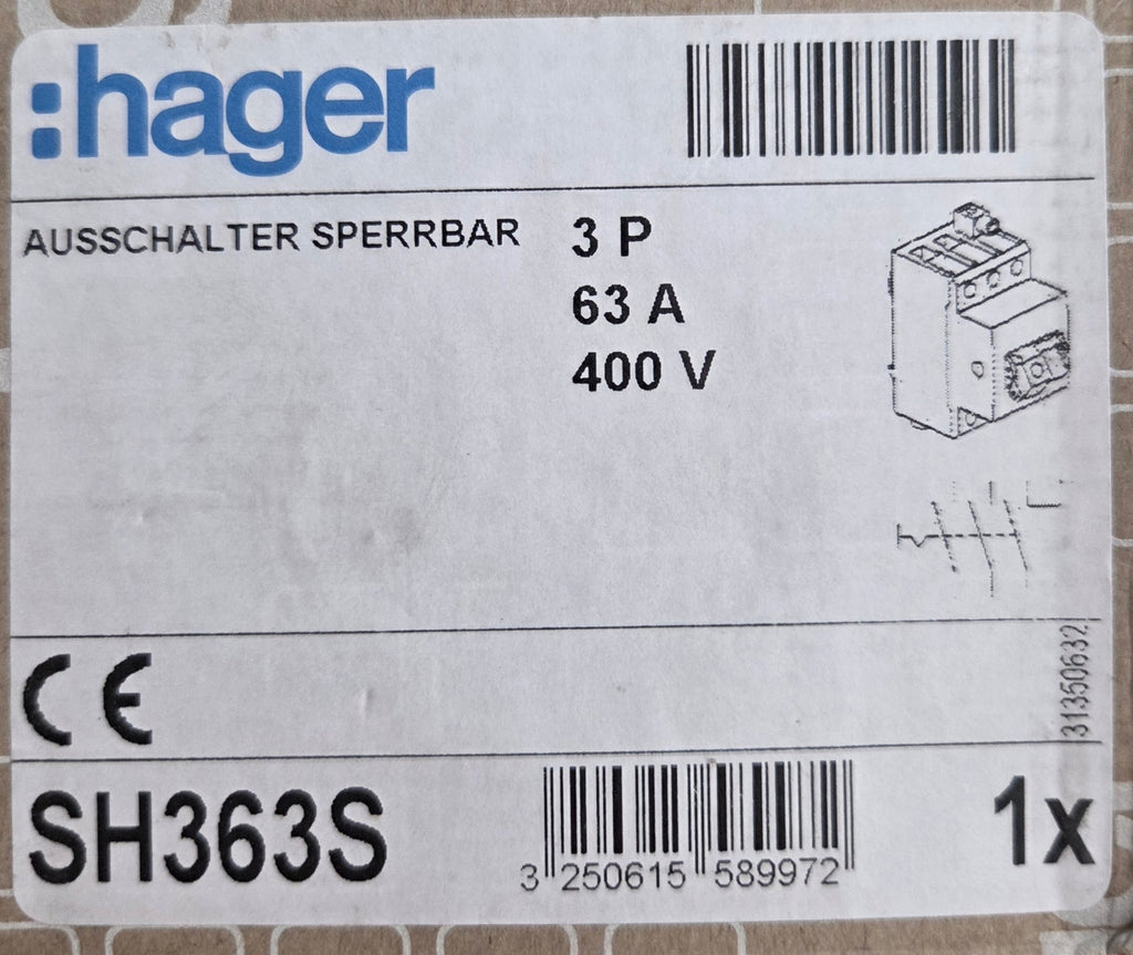 Hager SH363S Lasttrennschalter NEU OVP