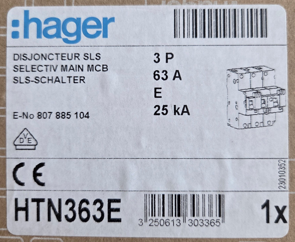 Hager HTN363E SLS-Schalter Hutschiene 63A NEU OVP