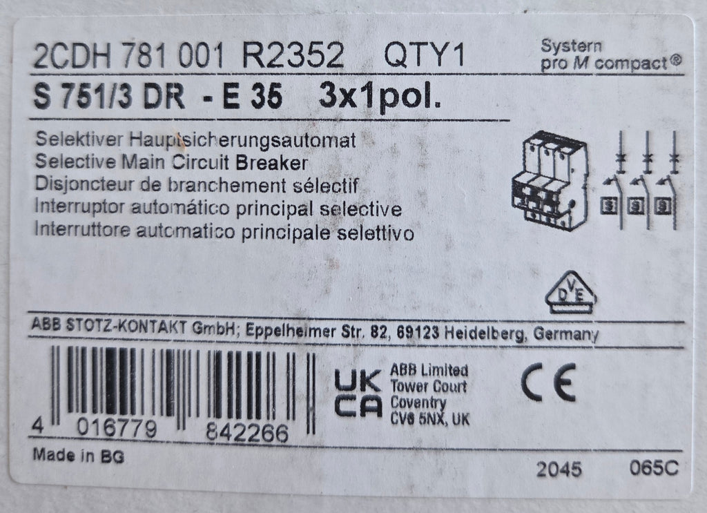 ABB 2CDH 781 001 R2352 SLS-Schalter 35A Hutschiene NEU OVP