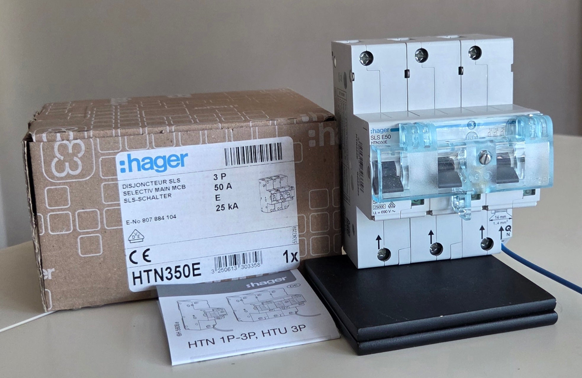 Hager HTN350E SLS-Schalter Hutschiene 50A NEU OVP