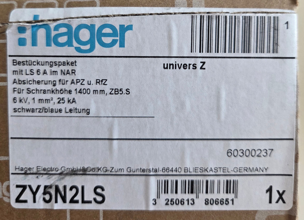 Hager ZY5N2LS Bestückungspakete NEU OVP