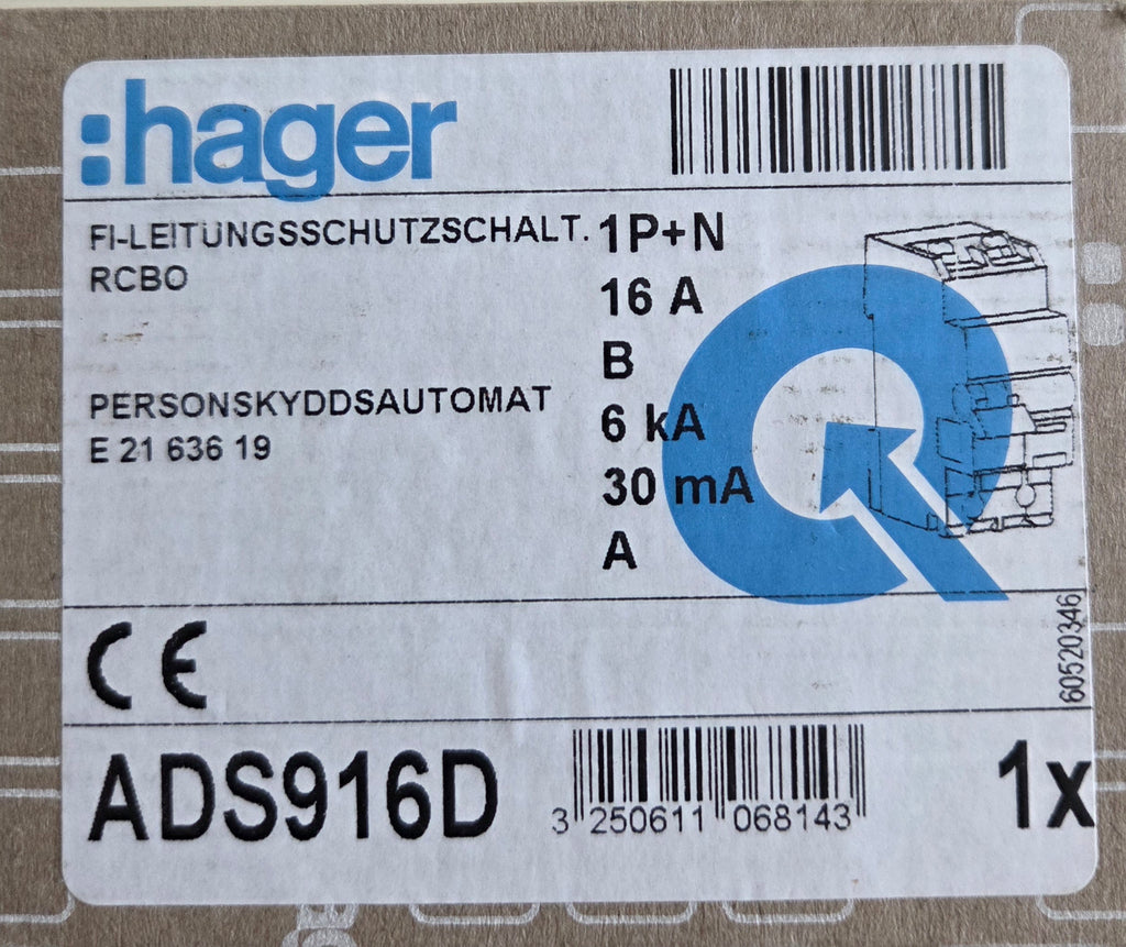Hager ADS916E Fehlerstromschutzschalter NEU OVP