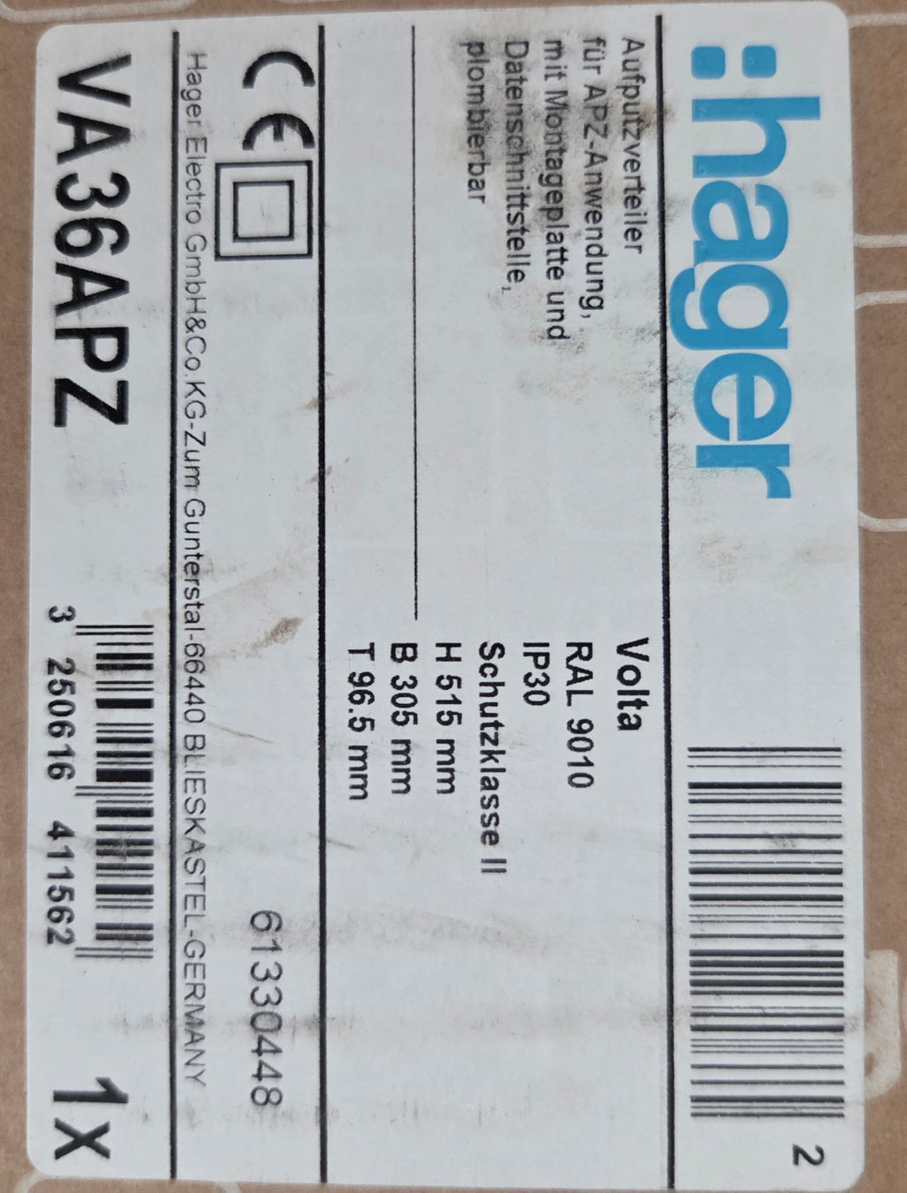 Hager VA36APZ Verteiler NEU OVP
