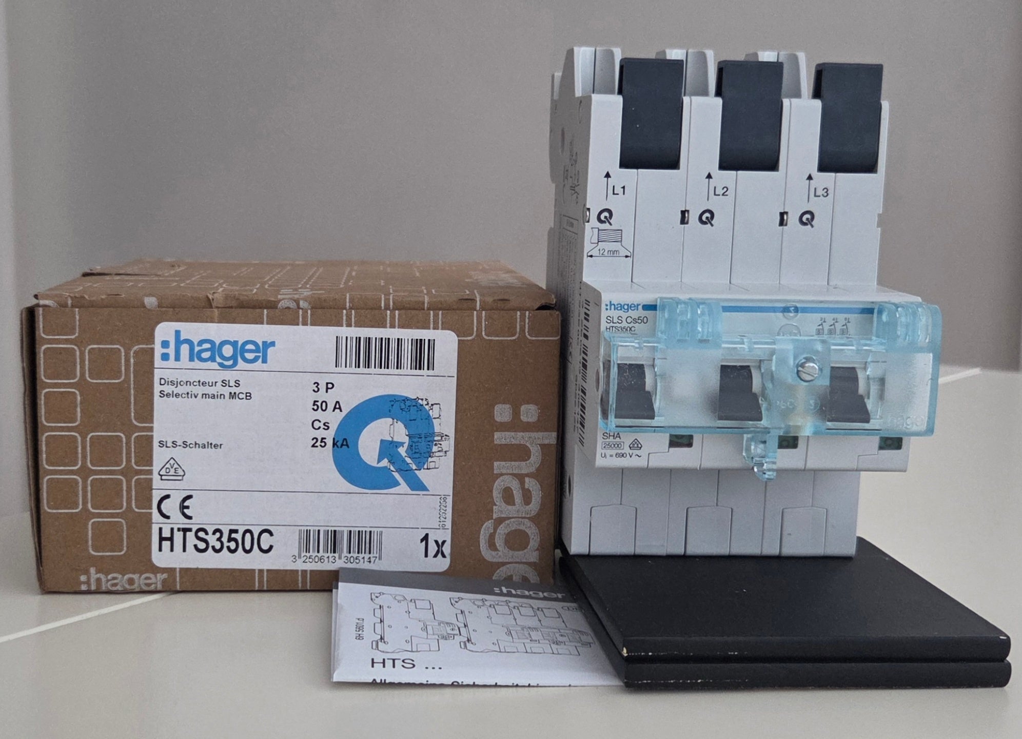Hager SLS-Schalter HTS350C Sammelschiene. 50A NEU OVP