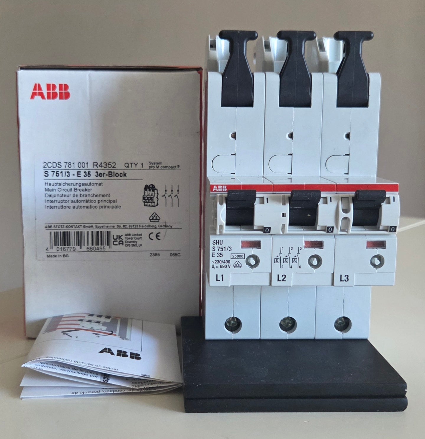ABB 2CDS  781 001 R4352 SLS-Schalter 35A Sammelschiene  NEU OVP