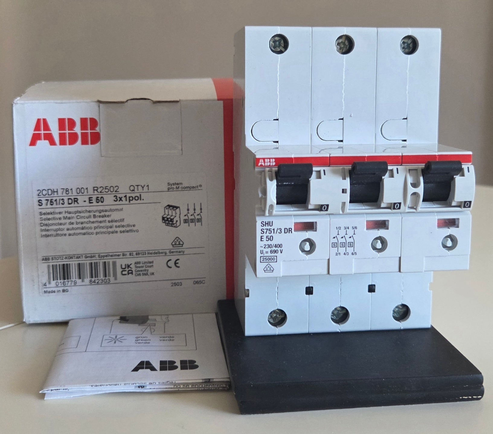 ABB 2CDH 781 001 R2502 SLS-Schalter 50A Hutschiene NEU OVP