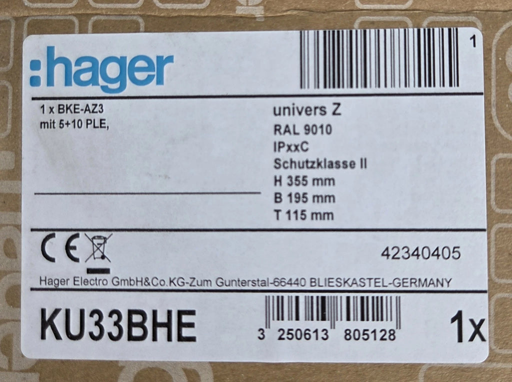 Hager KU33BHE Zählertragplatte NEU OVP