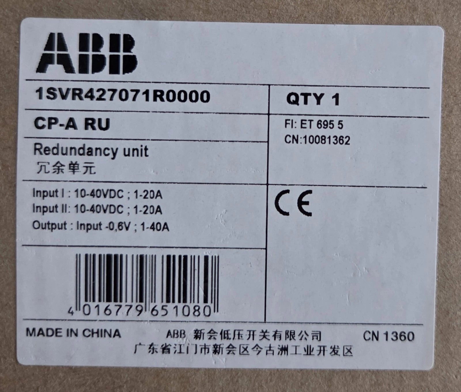 ABB 1SVR427071R0000 Netzteil NEU OVP